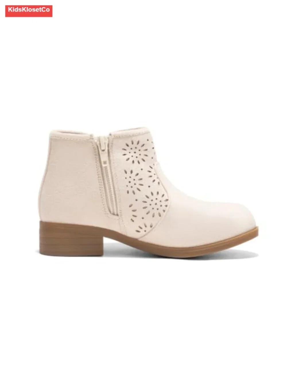 Girls Ankle Boots Bow Chunky Low Heel Booties Zip Dress Shoes Faux Suede